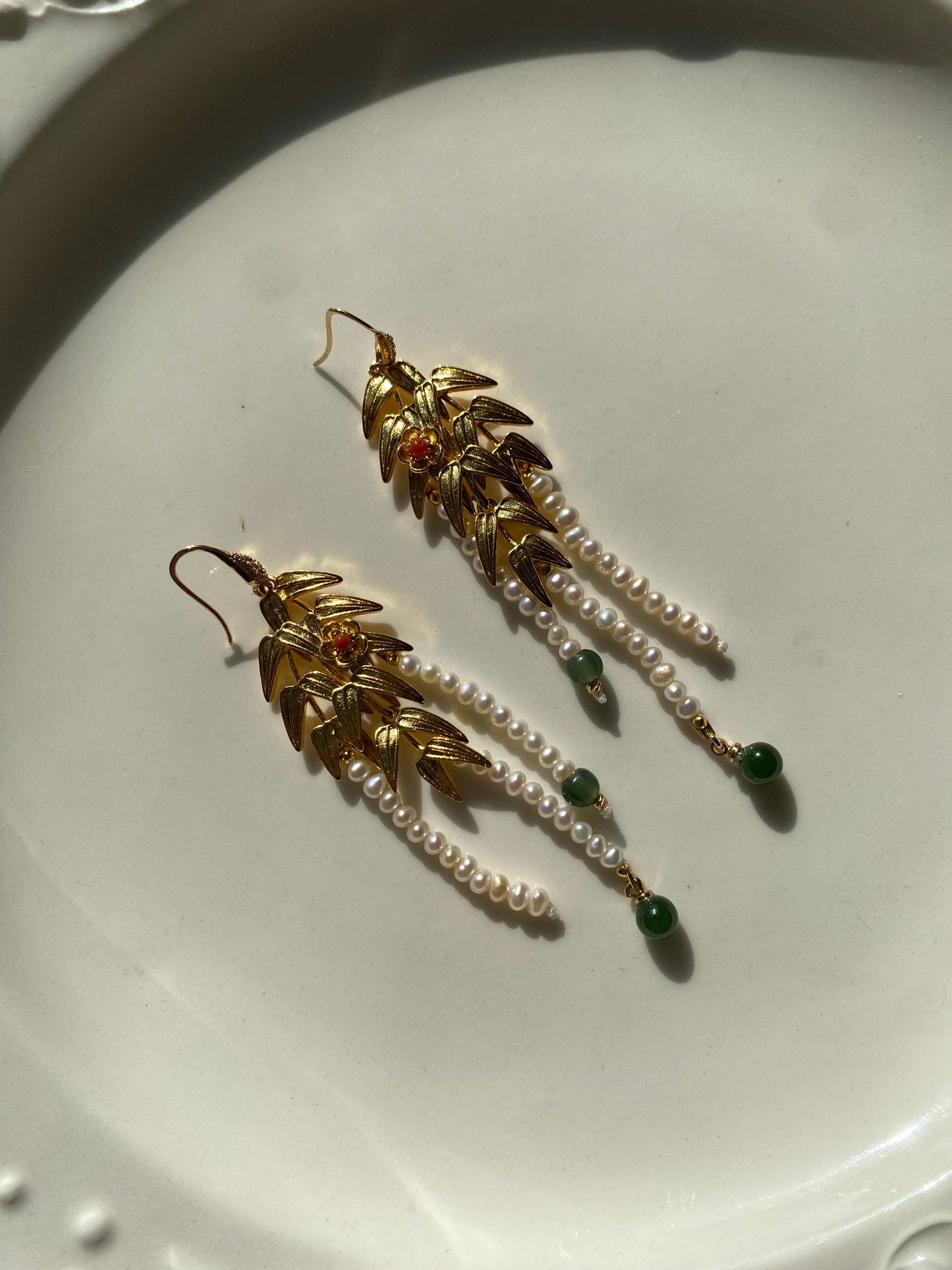 Bamboo leaves earrings yes
