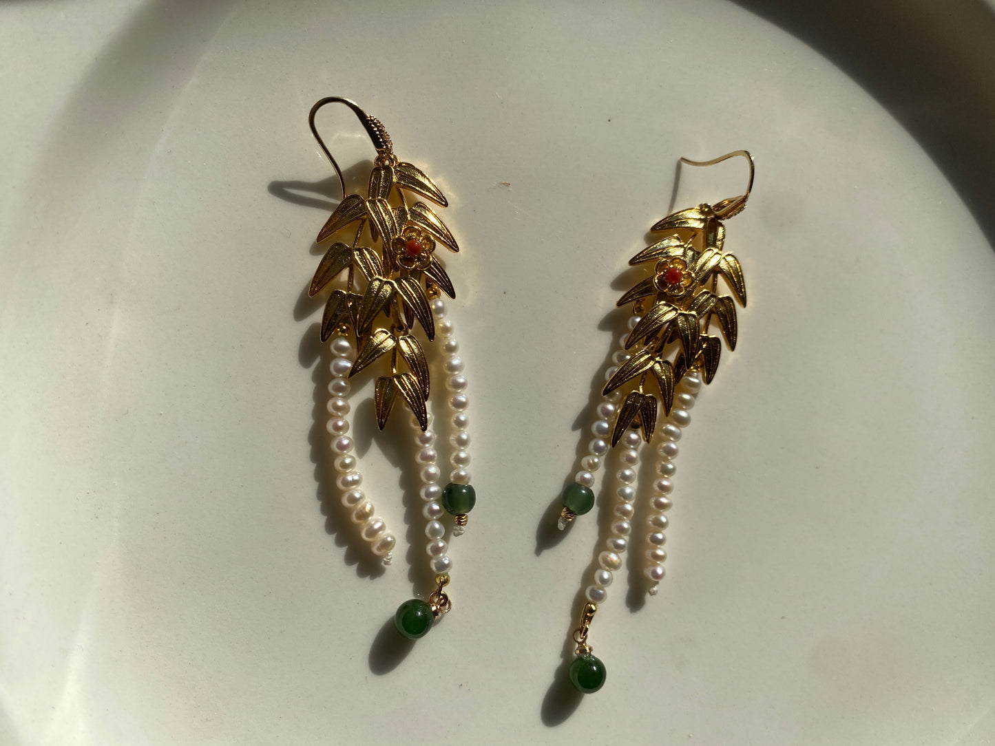 Bamboo leaves earrings yes