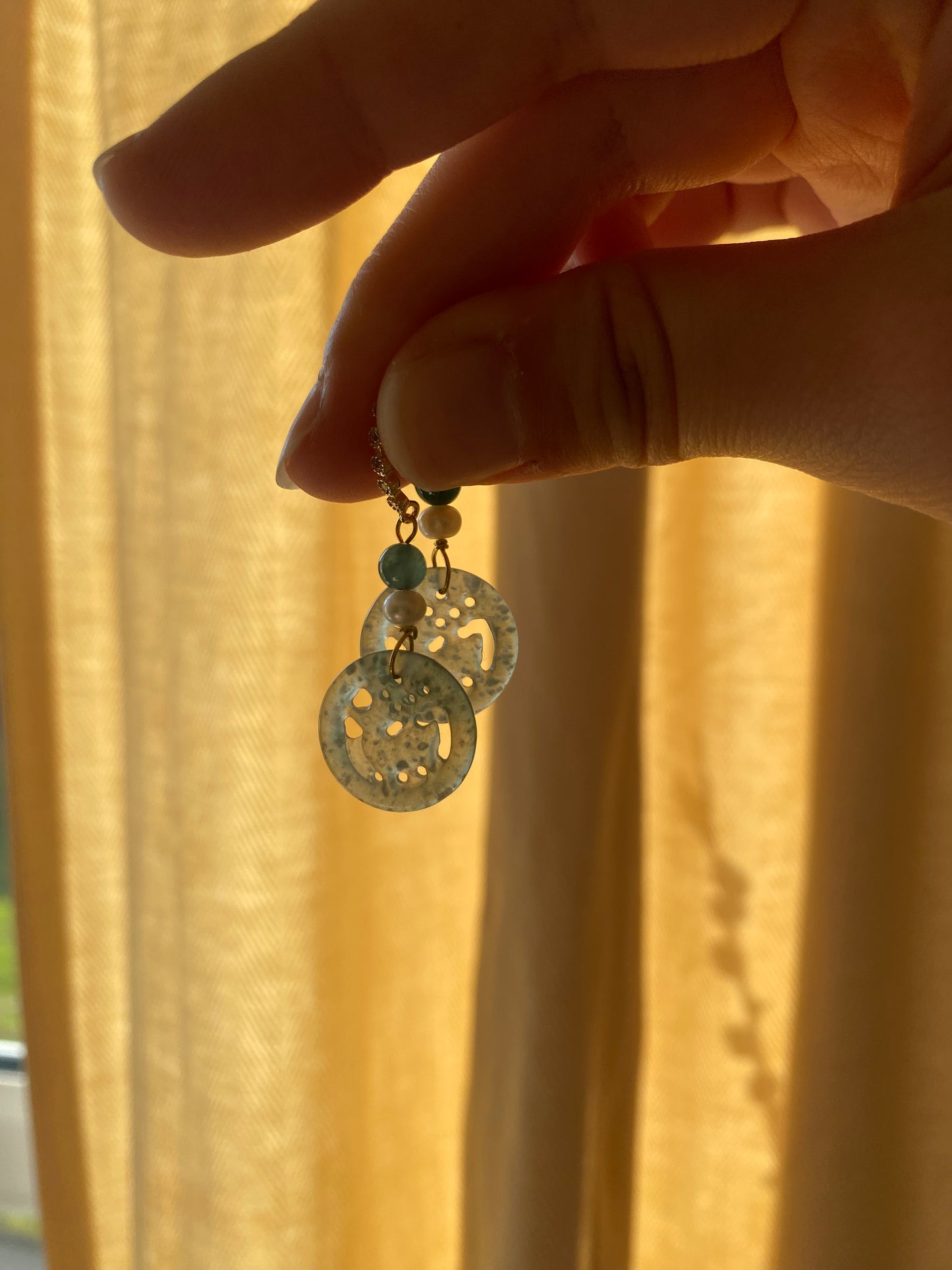 Carved Jade Reindeer earrings