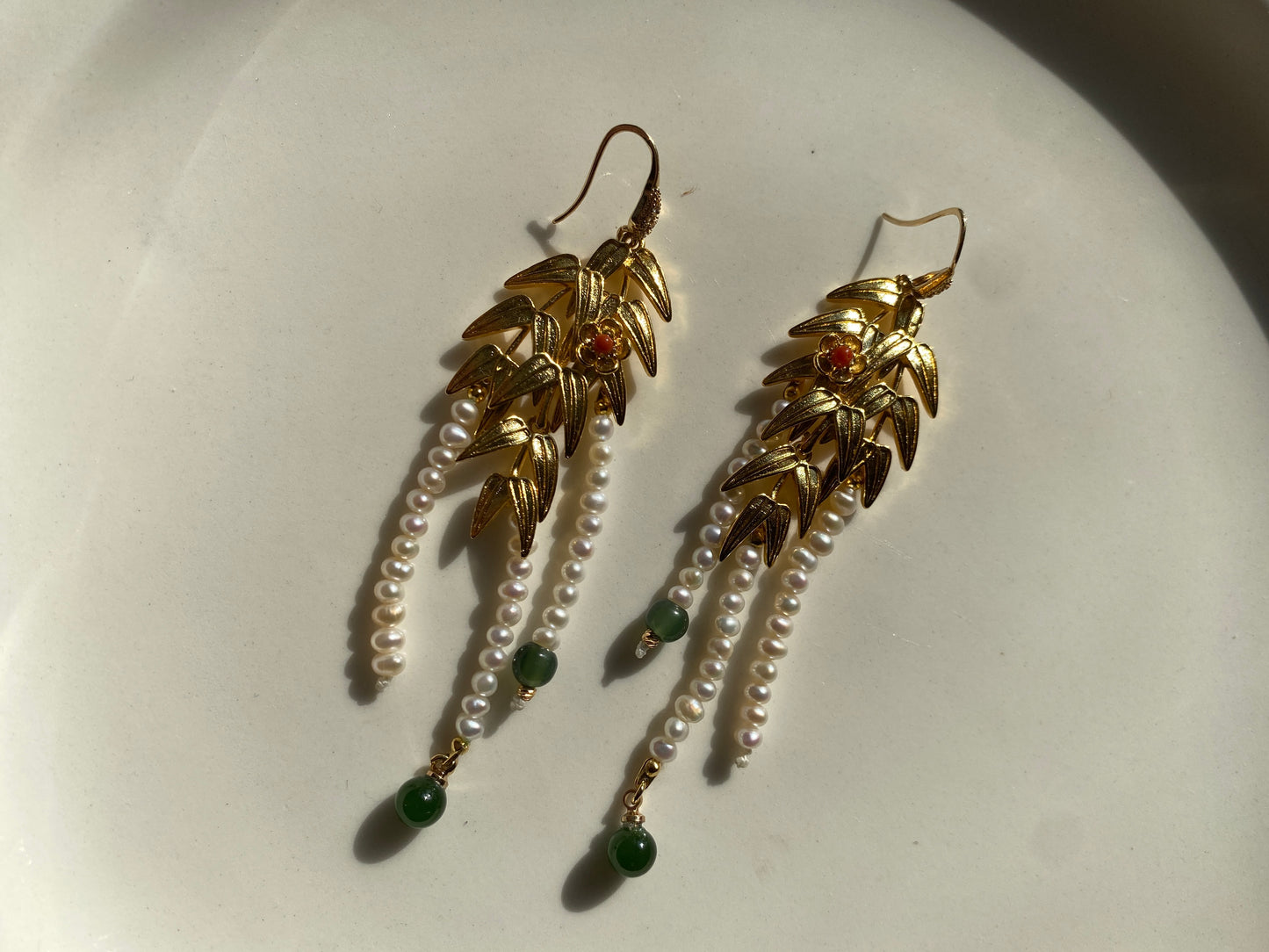 Bamboo leaves earrings yes