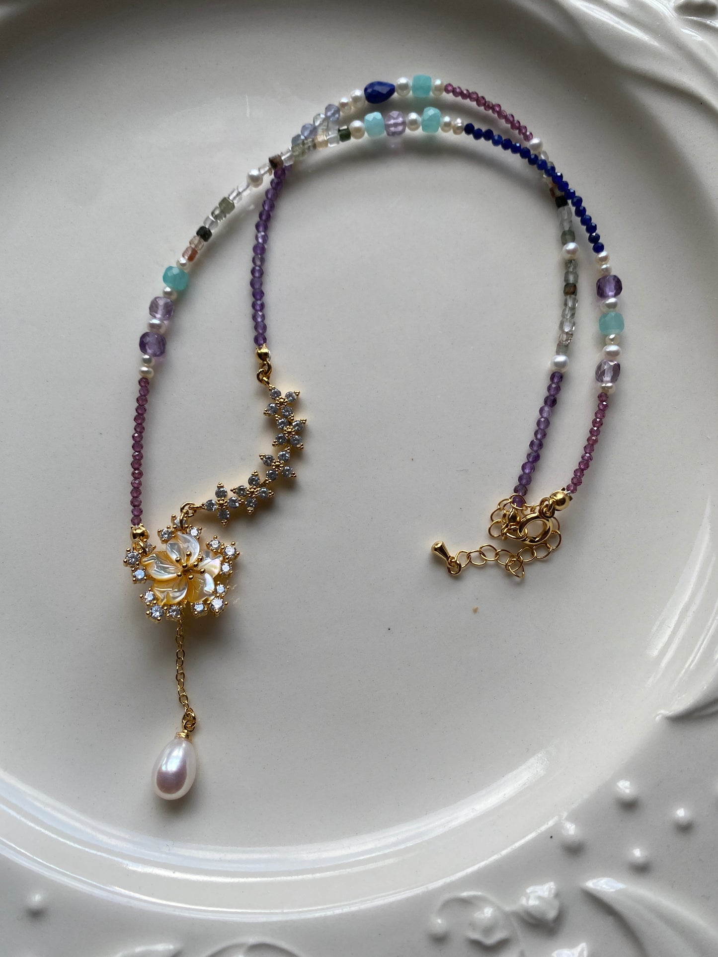 Art Nouveau Mother of Pearl Necklace