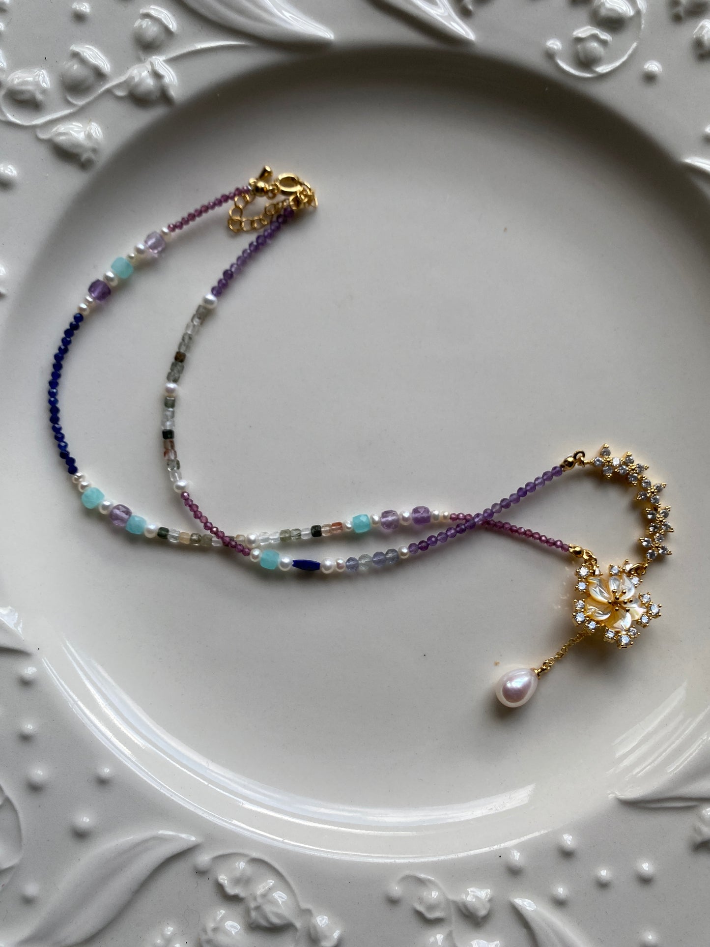 Art Nouveau Mother of Pearl Necklace