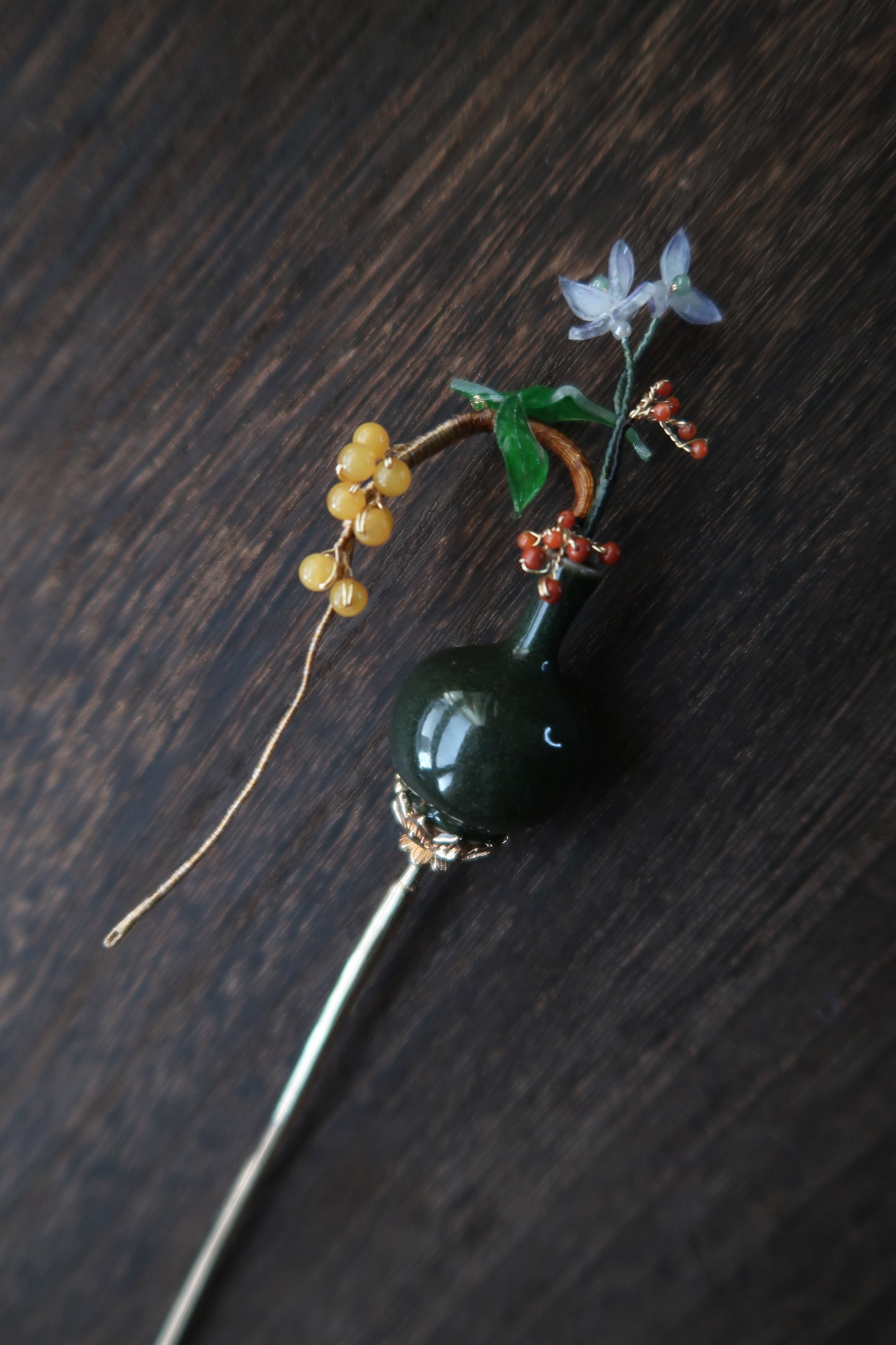 Orchid and the Fruits Flower Vase Hairpins