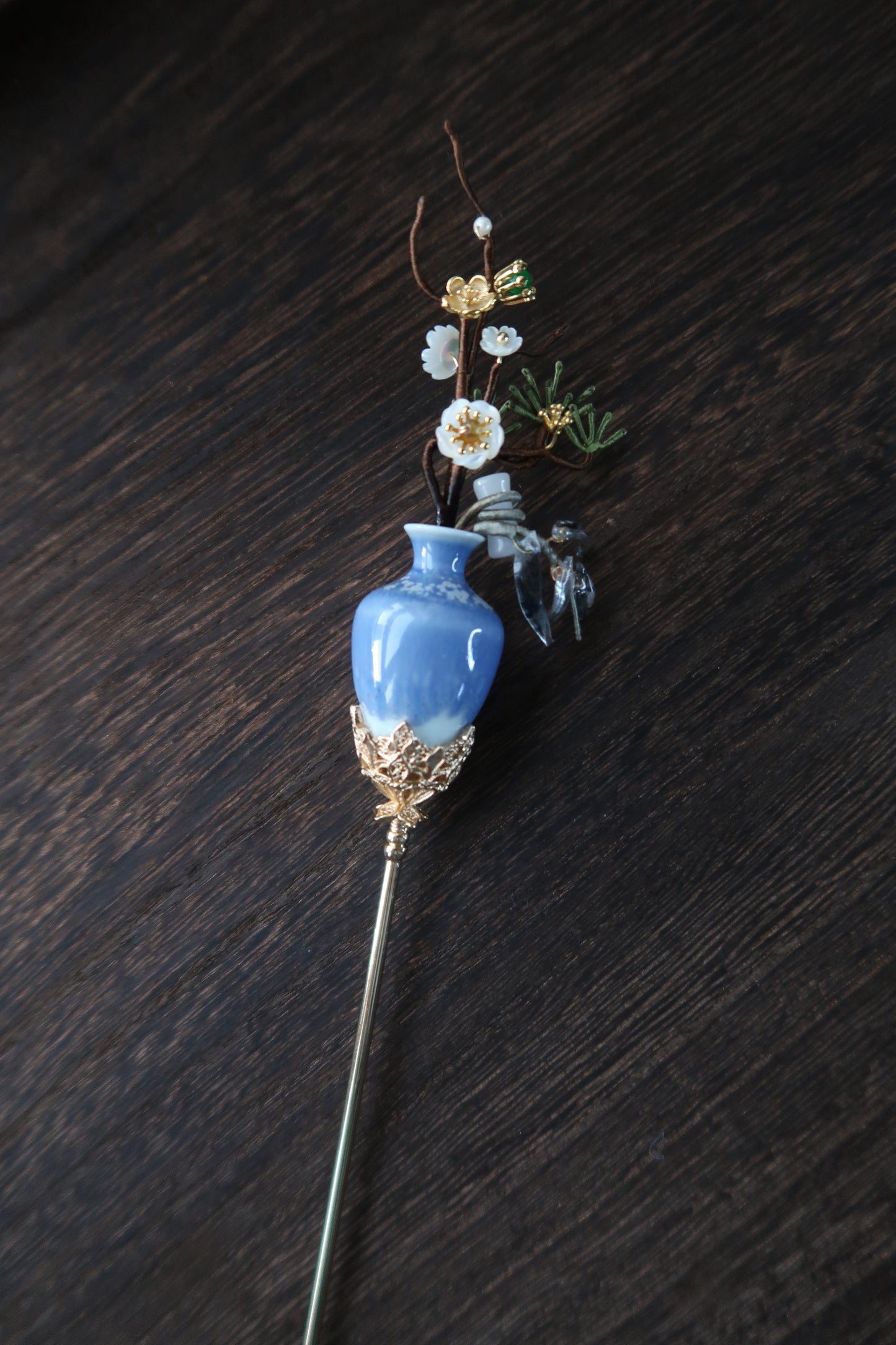 The Three Friends of Winter Flower Vase Hairpin