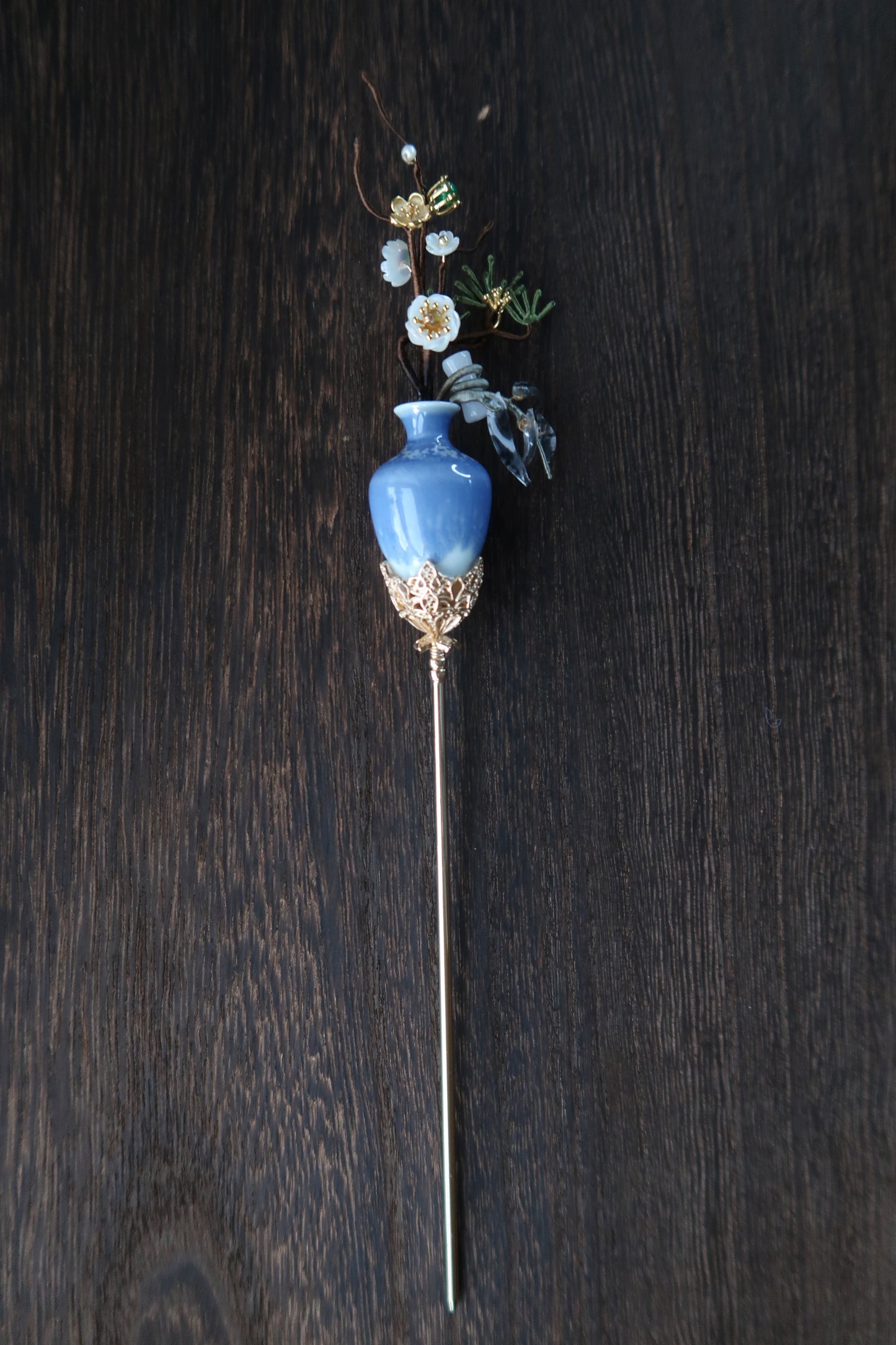 The Three Friends of Winter Flower Vase Hairpin