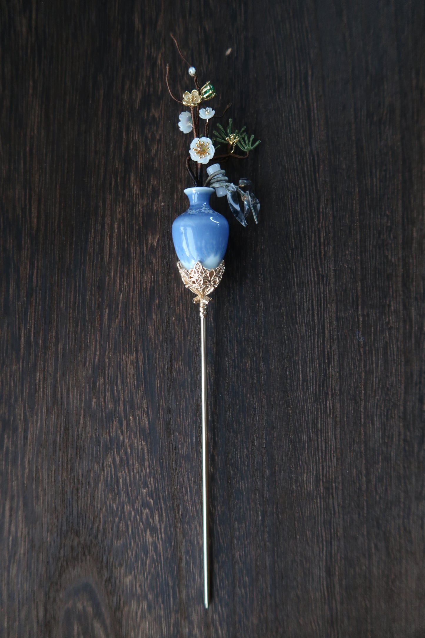 The Three Friends of Winter Flower Vase Hairpin