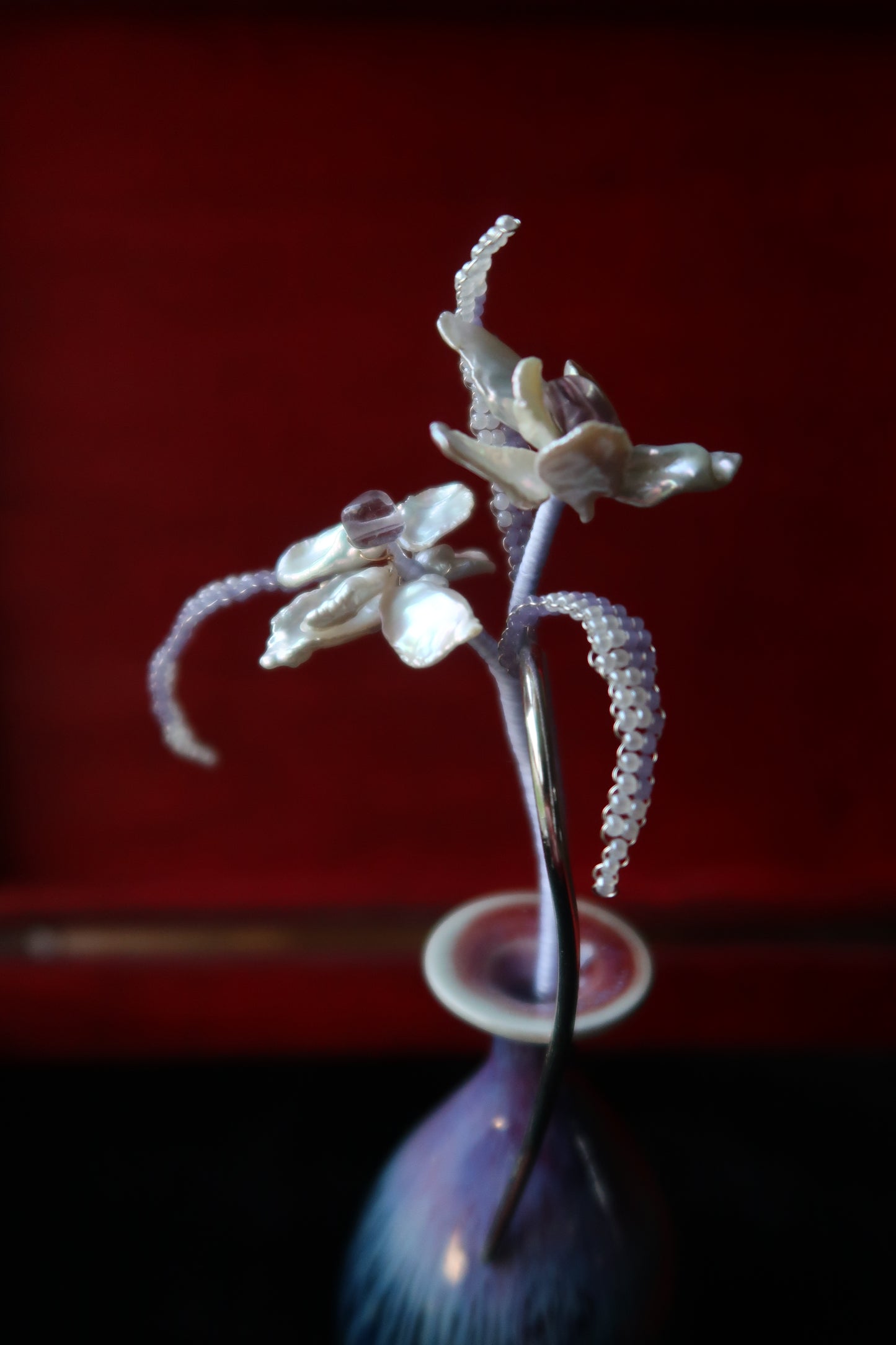 Baroque Pearls Orchid Hairpin