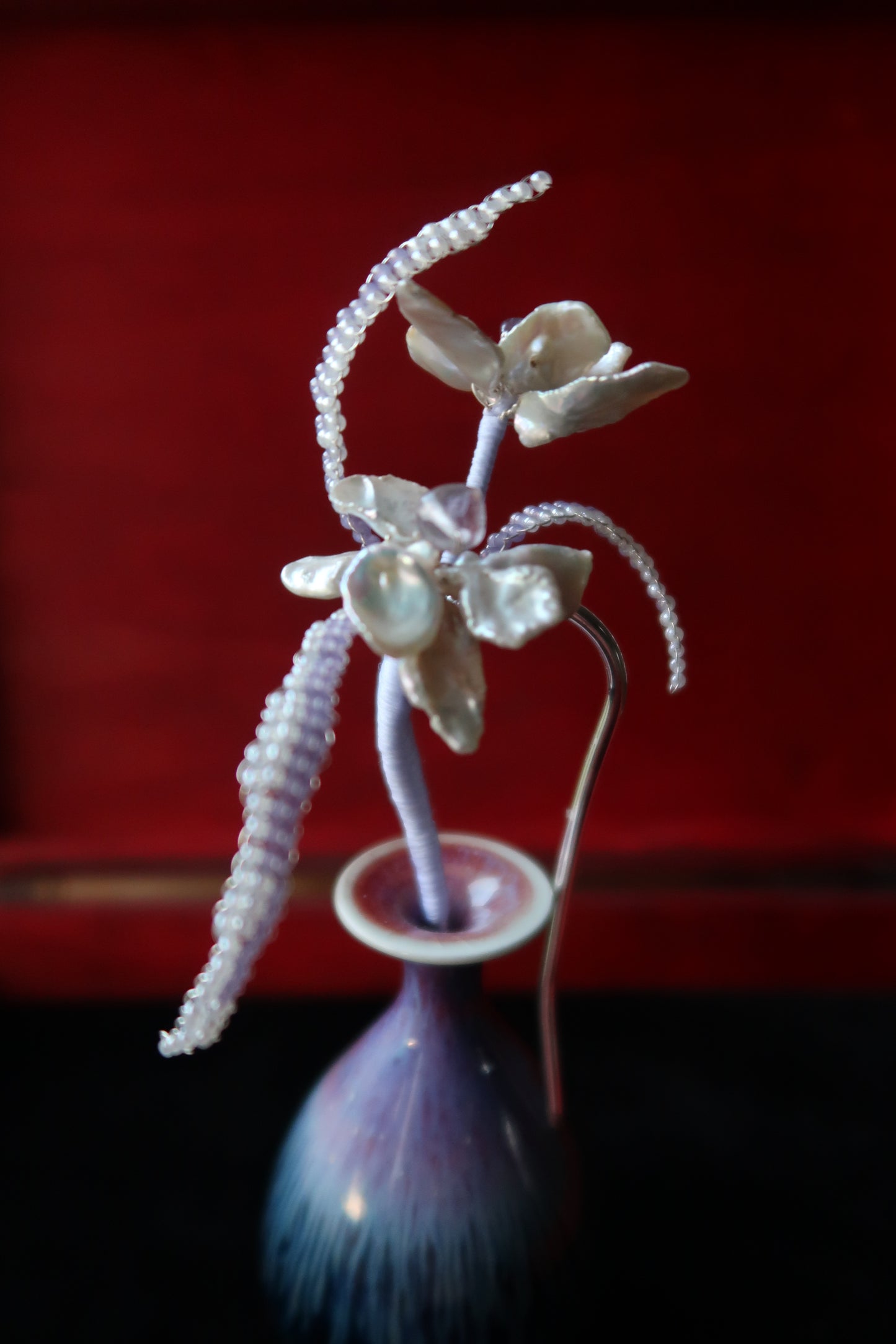 Baroque Pearls Orchid Hairpin